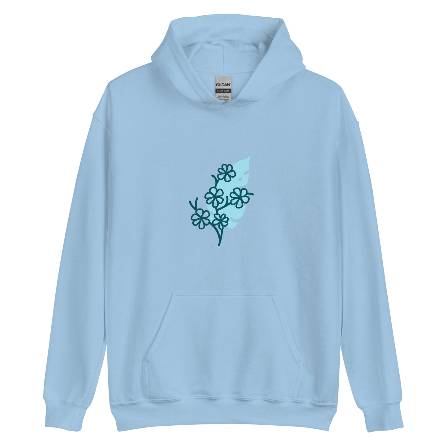 Blue Floral Unisex Hoodie