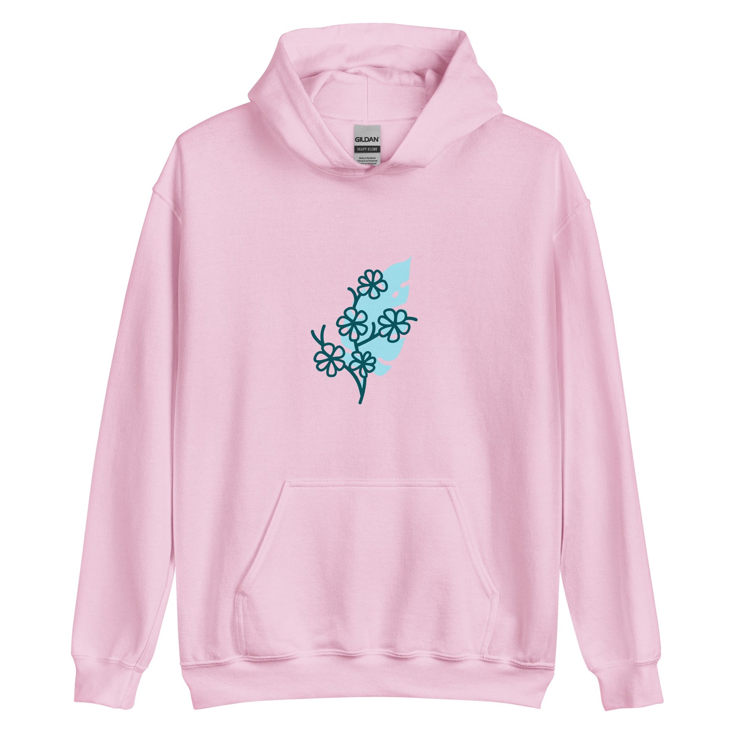 Blue Floral Unisex Hoodie