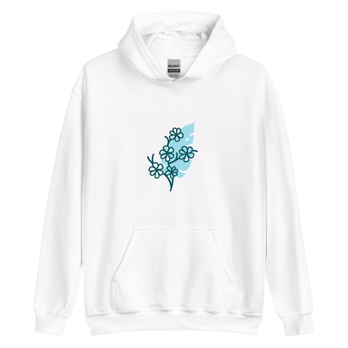 Blue Floral Unisex Hoodie